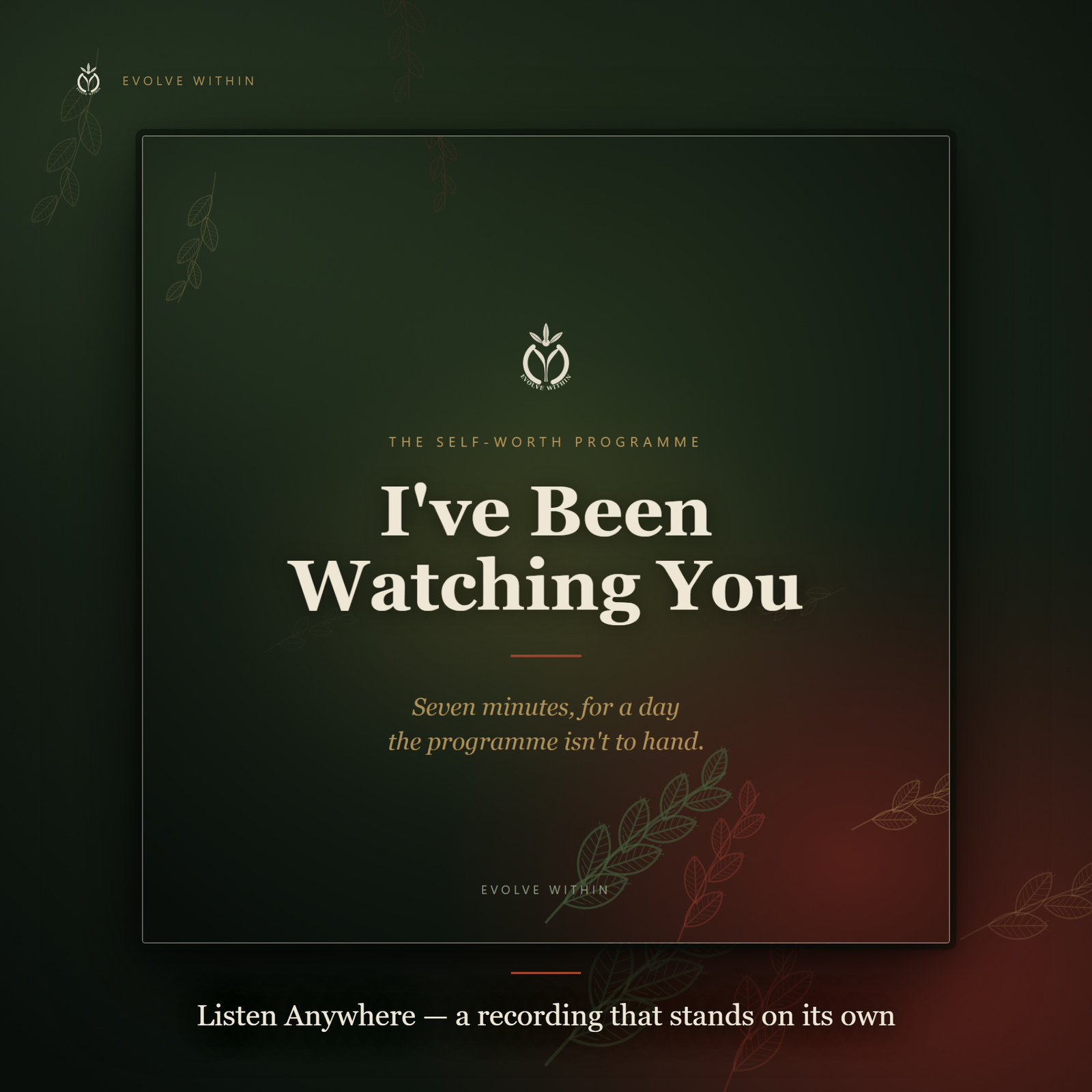 Cover art for the standalone recording "I’ve Been Watching You" — seven minutes, for a day the programme is not to hand.